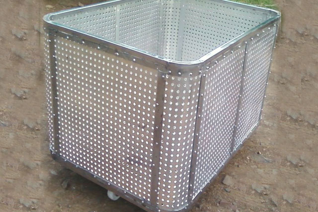 Aluminium Doff Box Trolley Perforated for LYCRA Conditioning